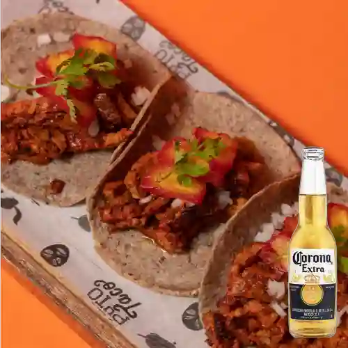 Combo Taco Al Pastor X 2 + Corona 350 ml