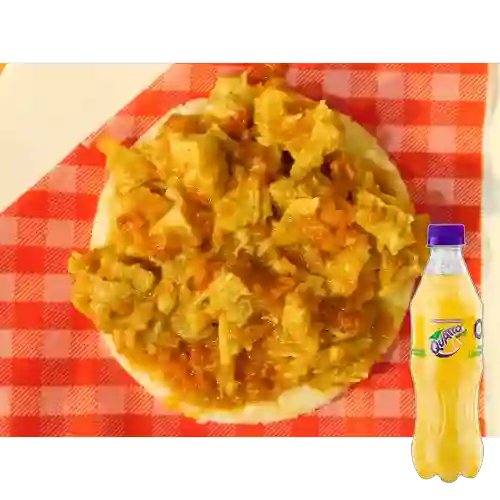 Combo Arepa Al Carbón c/ Mondongo +Quatro Orig 400ML
