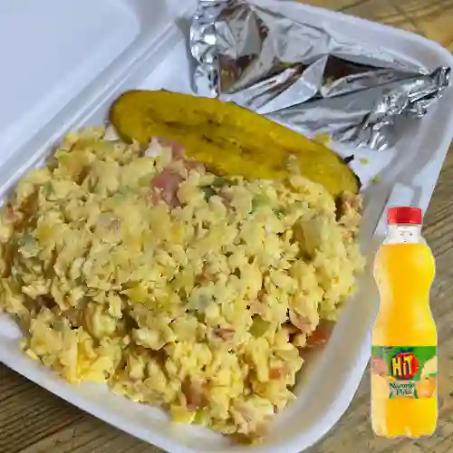 Combo Cena Huevos Al Gusto + Hit Naranja 500 ml