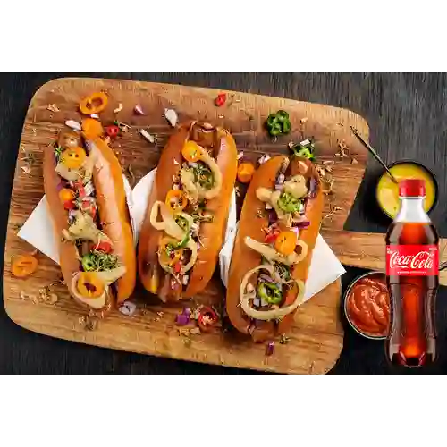 Combo Hot Dog Doble + Coca Cola Original 400 ml