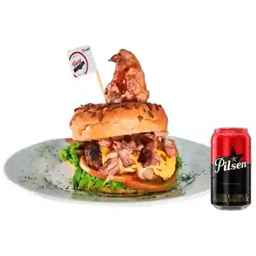 Combo Famy Burger +Papas a la Francesa +Pilsen 330 ml
