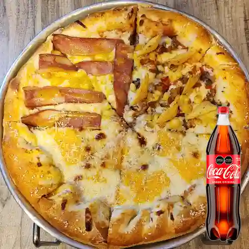 Pizza Mediana 6 Porciones + CocaCola Org 1.5l