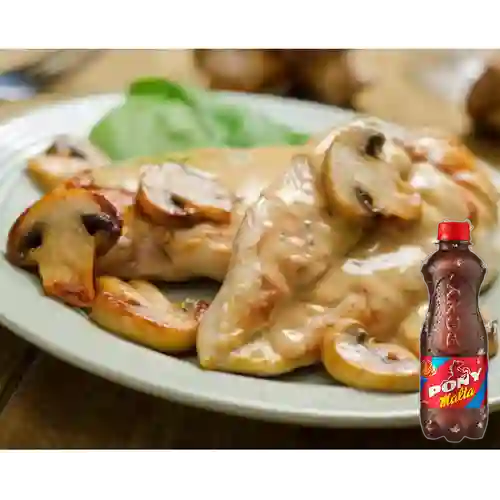Combo Pechuga en Champiñones + Pony Malta 300 ml