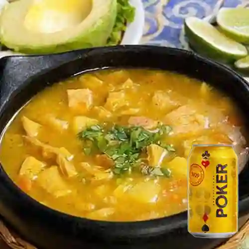 Combo Sopa Del Dia + Cerveza Poker Lta 330ml