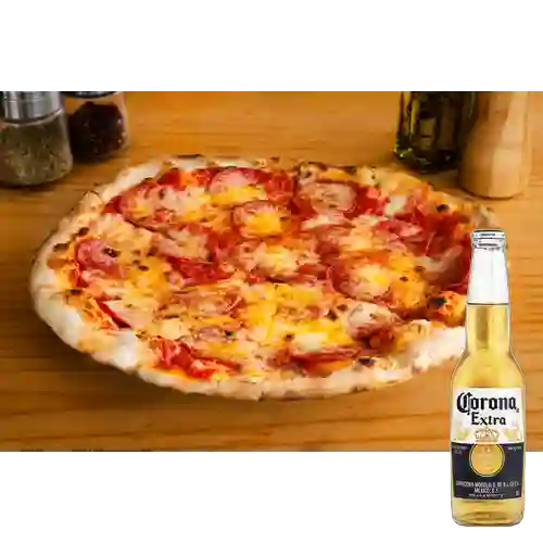 Combo Pizza Pepperoni Mediana + Corona 350 ml