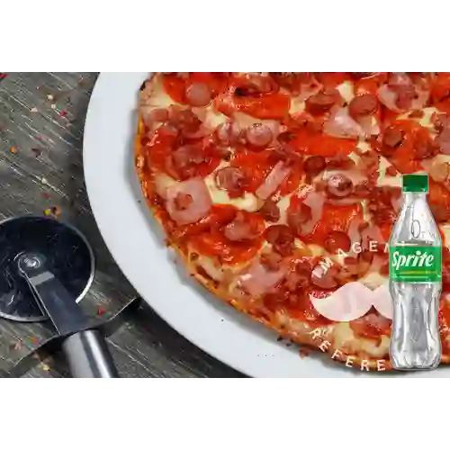 Combo Pizza Gourmet Especial Carnes +Sprite Orig 400ml