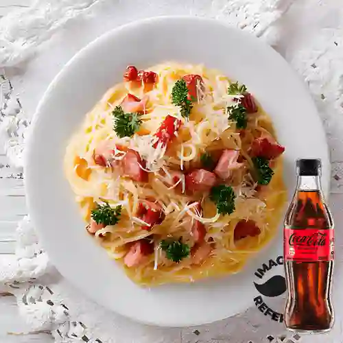 Combo Pasta Carbonara + Coca Cola Sin Azúcar 300ML