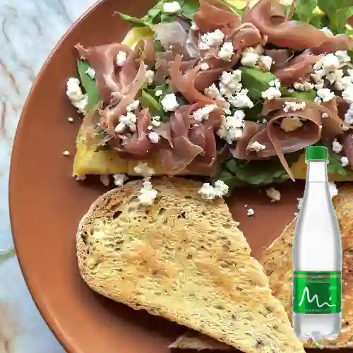 Combo Omelette Serrano + Manantial Con Gas 600ML