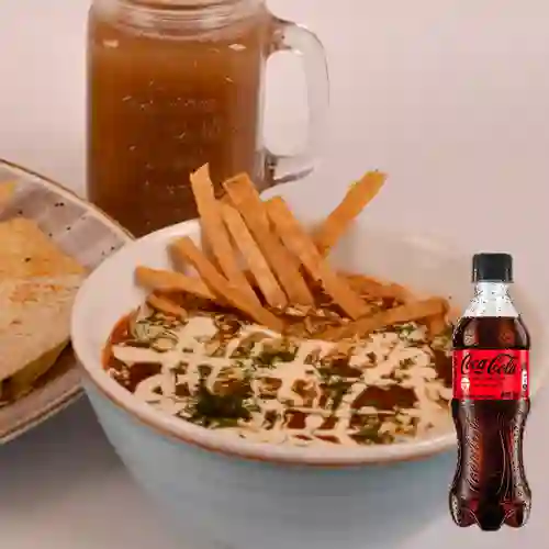 Combo Sopa Azteca + Coca Cola Sin Azúcar 400 ml