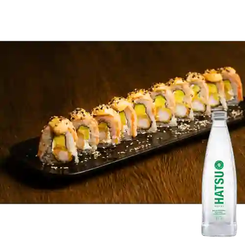 Combo Maki Sweet Salmón + Hatsu Mineral Con Gas 300 ml