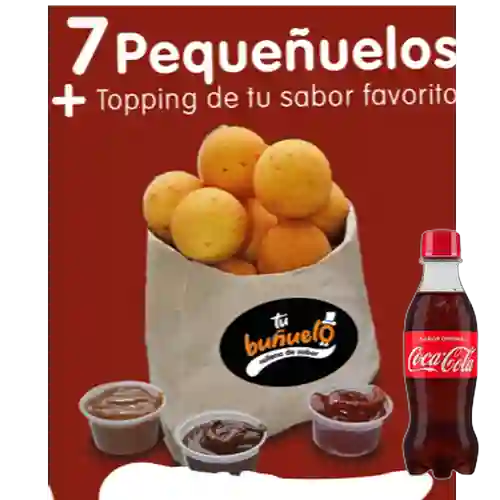 Combo 7 Pequeñuelos +Topping Chocolate + Cocacola Orig 250 ml