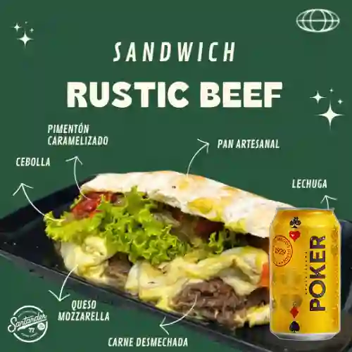 Combo Rustic Beef + Cerveza Poker Lta 330ml
