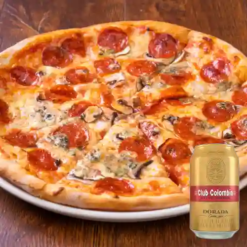 Combo Pizza Americana + Club col. Dorada Lta 330ml
