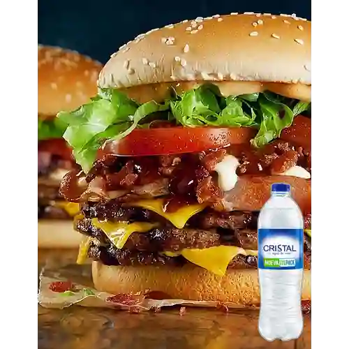 Combo Tri Burger + Cristal Sin Gas 600 ml