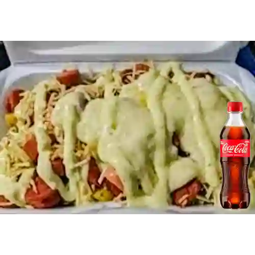 Combo Salchipapa Gratinada + Coca Cola Original 400 ml