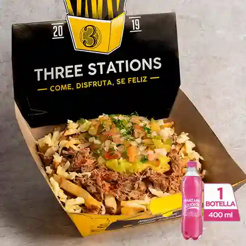 Combo Papas con Carne + Postobón Manzana 400 ml