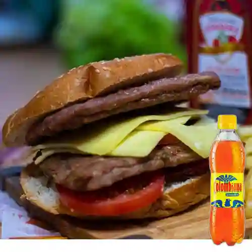 Combo Hamburguesa Doble Carne + Colombiana 300 ml