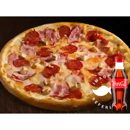 Combo Pizza Tres Carnes + Coca Cola Original 250ML