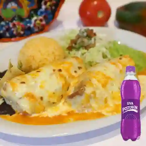 Chimichanga Doble/Vegetariana opc. +Postobon Uva 400ml