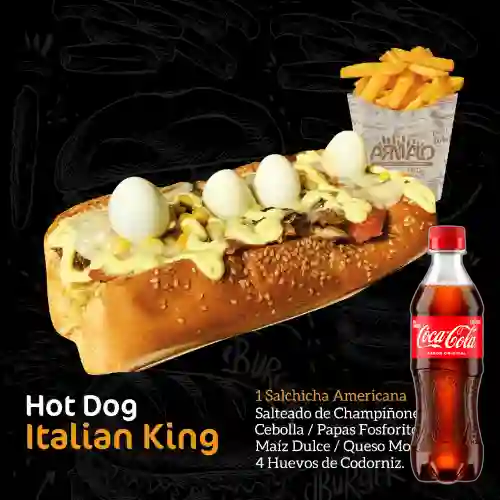 Combo Hot Dog Italian King + Coca Cola Original 400 ml