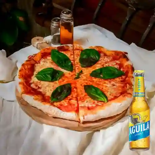 Combo Pizza Margarita + Aguila Light 350 ml