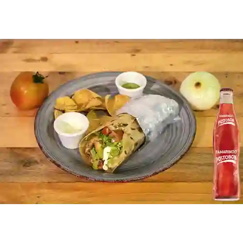 Combo Burro Pollo Grande + Tamarindo Postobón 350 ml