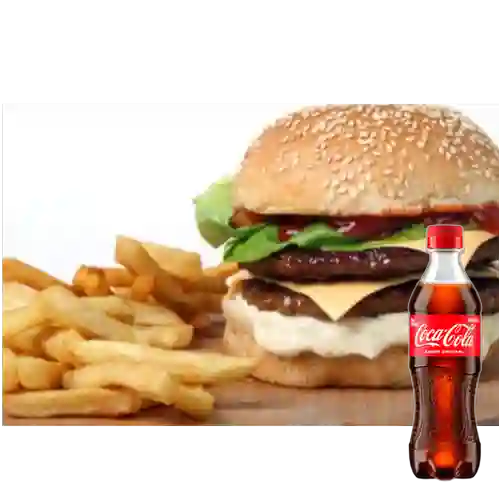 Combo Hamburguesa Doble + Coca Cola Original 400 ml