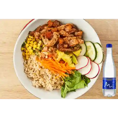 Combo Bowl Cerdo al Pastor + Manantial Sin Gas 600ML