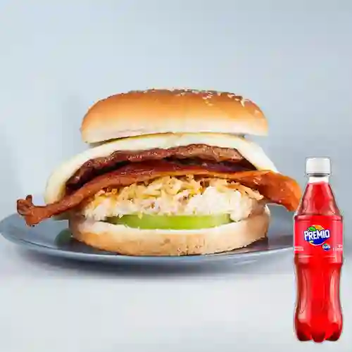 Combo Hamburguesa Especial Queso y Tocineta + Premio 400 ml