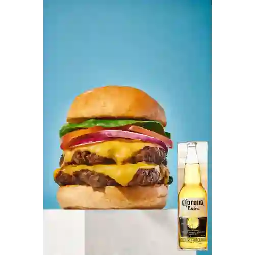 Combo Double Cheeseburger + Corona 330 ml