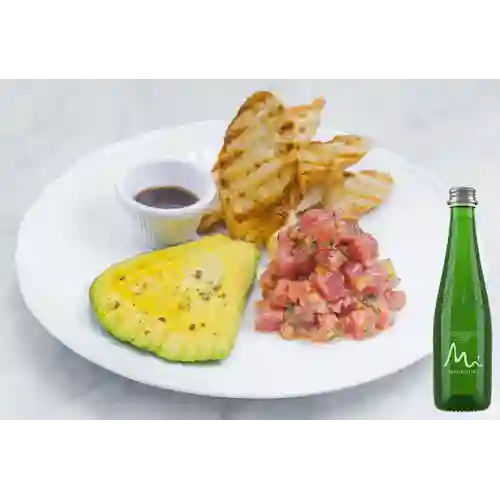 Combo Tartar de Atún + Manantial Con Gas 300ML