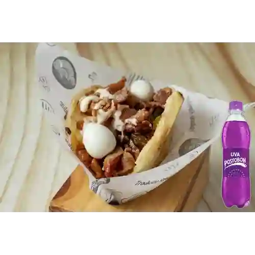 Combo Arepa Burger + Postobon Uva 400 ml