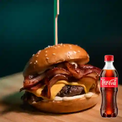 Hamburguesa Cheesy Bacon&Papas +cocacola Org 400ml