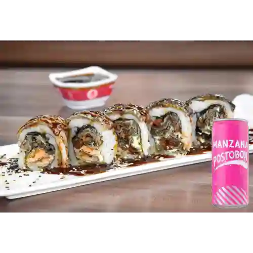 Combo Sushi Salmón Skin Roll + Manzana 269ml Lata
