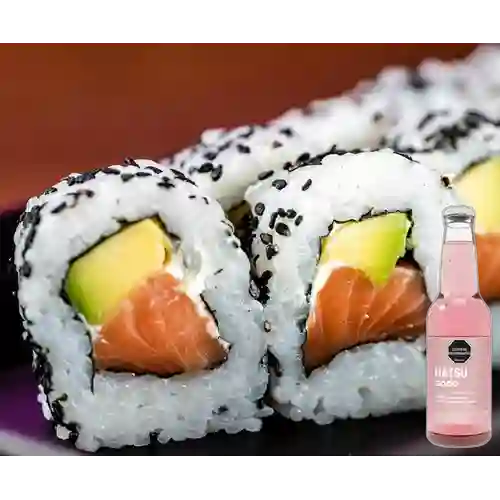 Combo Philadelphia Roll +Hatsu Frambuesa Rosas 300ml