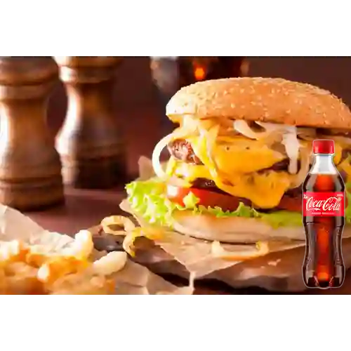 Combo Hamburguesa Doble + Coca Cola Original 400 ml