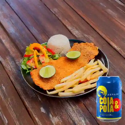 Combo Chuleta Valluna Salsa Carbonara +Cola&Pola 355ml