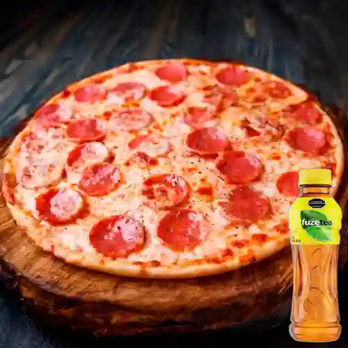 Combo Pizza Peperoni + Fuze Tea Limón 400ML