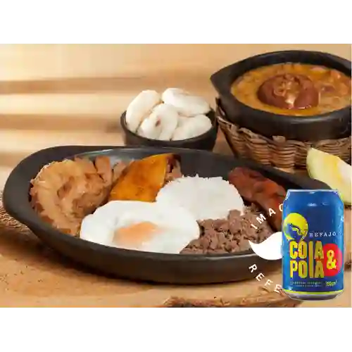 Combo Media Bandeja Paisa +Refajo Cola&Pola Lta 330ml