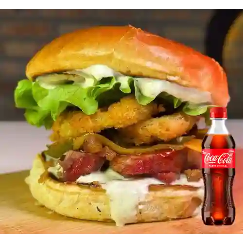 Combo Hamburguesa Al Barril + Coca Cola Original 400 ml