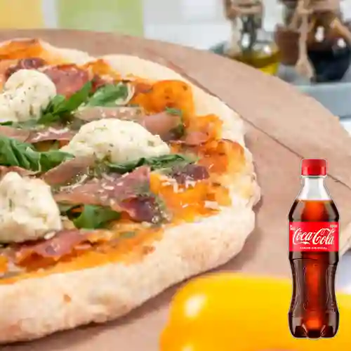 Combo Pizza Personal Santorini + Coca Cola Original 400 ml