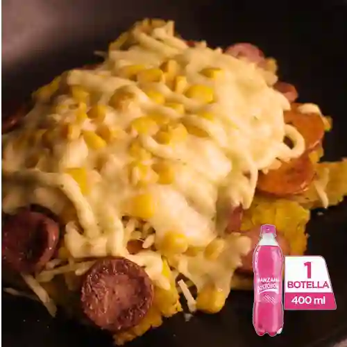 Combo Patacón 2 Carnes + Postobón Manzana 400 ml