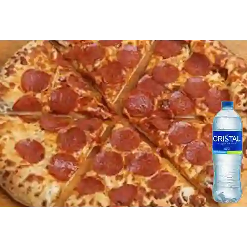 Combo Pizza de Pepperoni + Botella de Agua 600Ml
