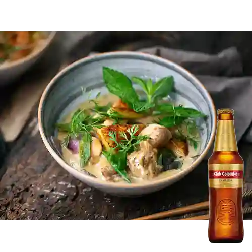 Combo Curry Amarillo de Pollo + Club Col. Dorada Bot. 330ml