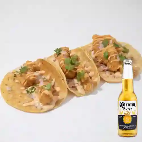 Combo Taco Fish X3 + Corona 355 ml