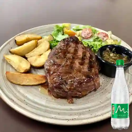 Combo New York Steak + Manantial Con Gas 600 ml