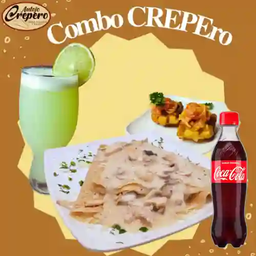 Combo Crepe de Pollo Champiñon- Francés + Cocacola Orig 400 ml