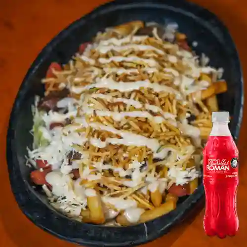 Combo Salchipapa Mixta + Kola Román Original 400ML