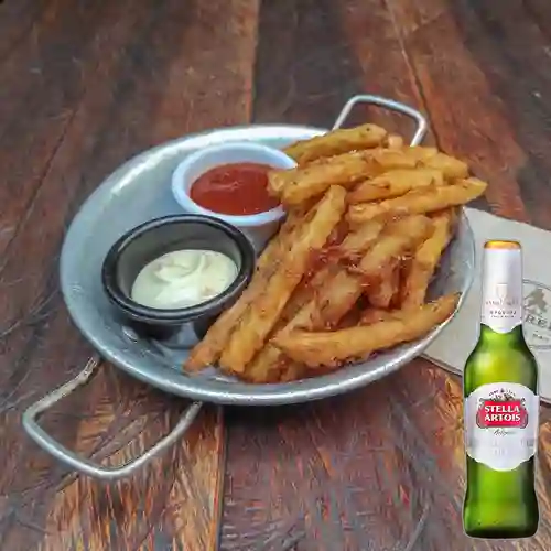 Papas Cabrera Rebosadas + Stella Artois Bot. 330ml
