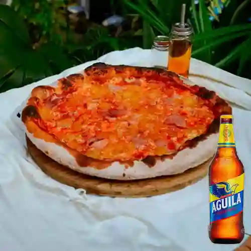 Combo Pizza Hawaina + Aguila 350 ml